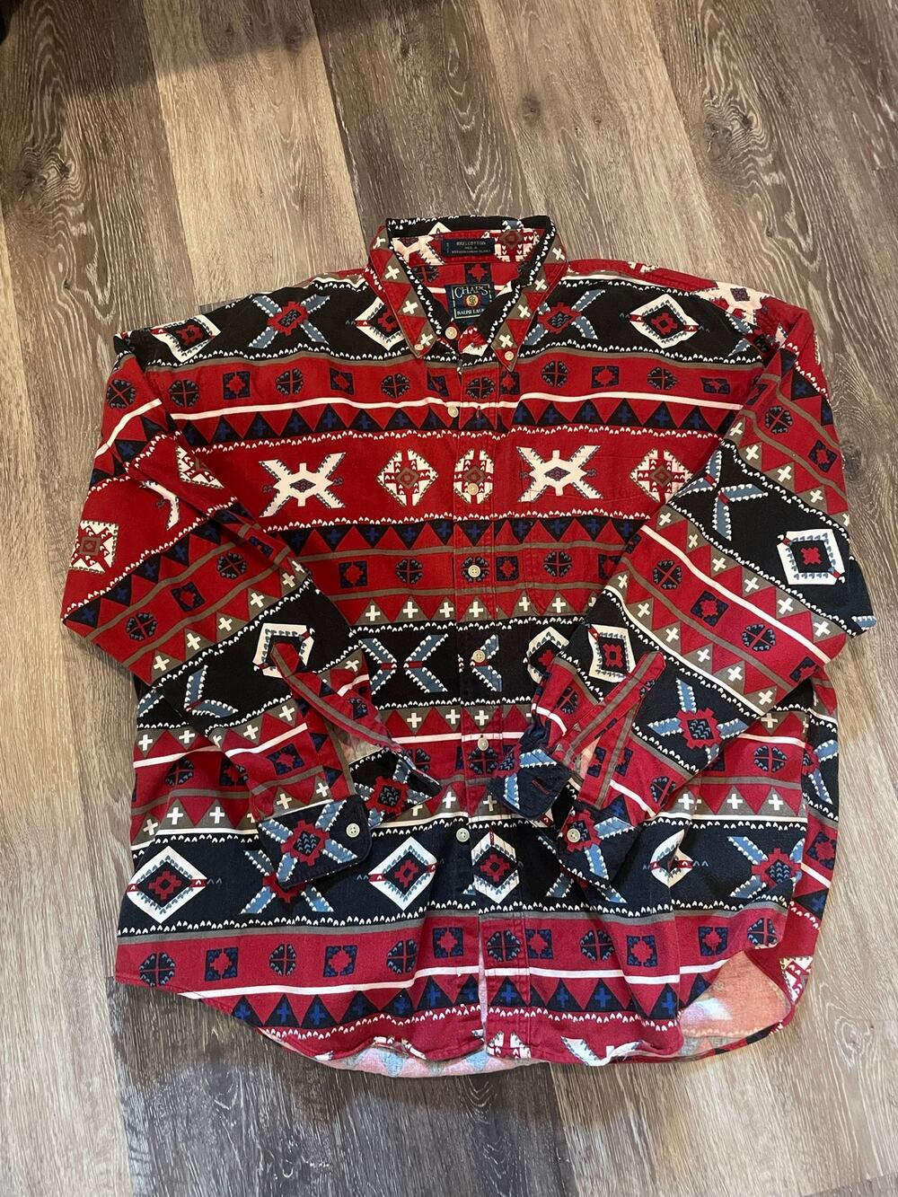 chaps ralph lauren western button up long sleeve top